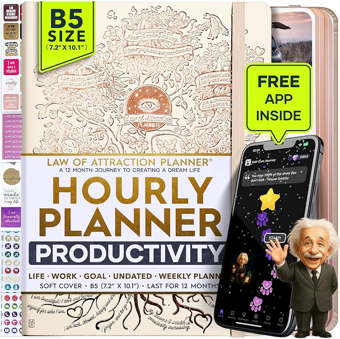 Law of Attraction Planner – Undated Hourly, Weekly & Monthly Goal Setting by FreedomMastery