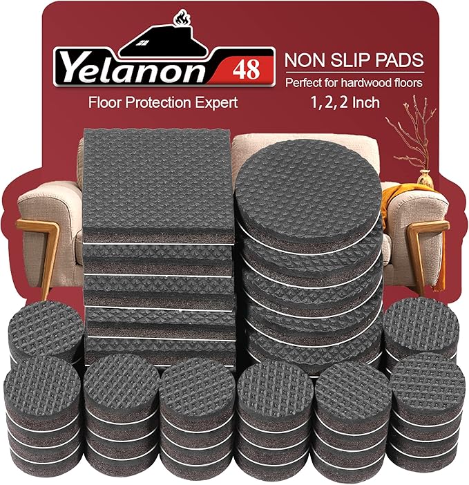 Yelanon Non Slip Furniture Pads -48 pcs" Furniture Grippers, Non Skid by Yelanon