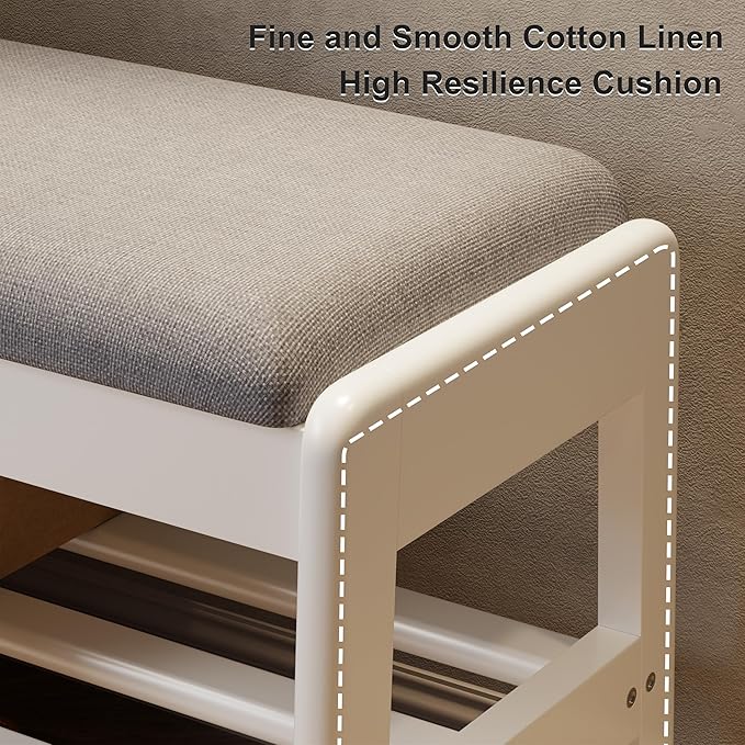 AQIMUELE Shoe Rack Bench, 2 Tiers Shoe Bench - Image 5