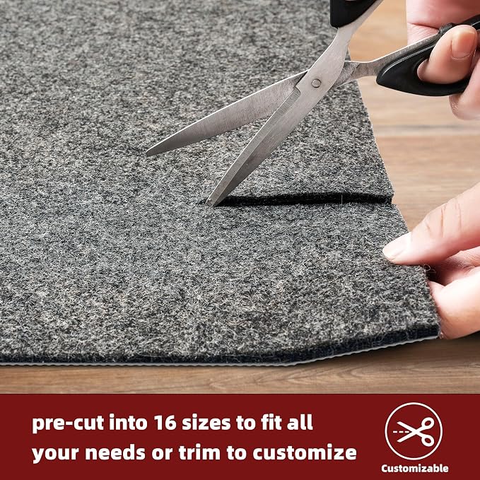 BAGAIL Felt and Natural Rubber Backing Rug Pads 1/8” Thick, 2 x 10 Ft Non Slip - Image 5