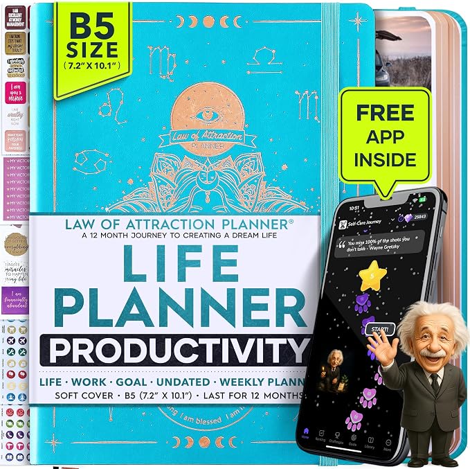 Law of Attraction Planner – Undated Hourly, Weekly & Monthly Goal Setting by FreedomMastery