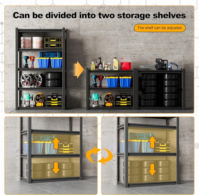 2 Sets Storage Shelves with Pegboard, 72“*48" Wide 24”Heavy Duty Garage - Image 6