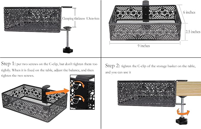 Clip-on Drawer organizers, desk organizer, can be clipped around the table to - Image 6