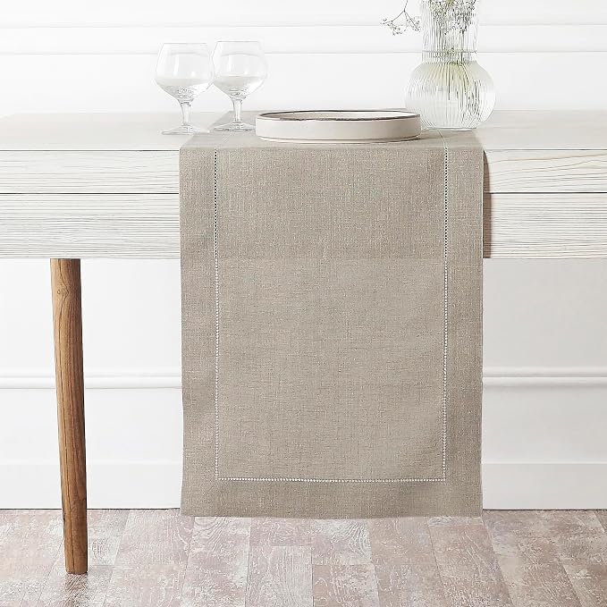 D'Moksha Homes Linen Natural Table Runner 36 Inches by DMokshaHomes