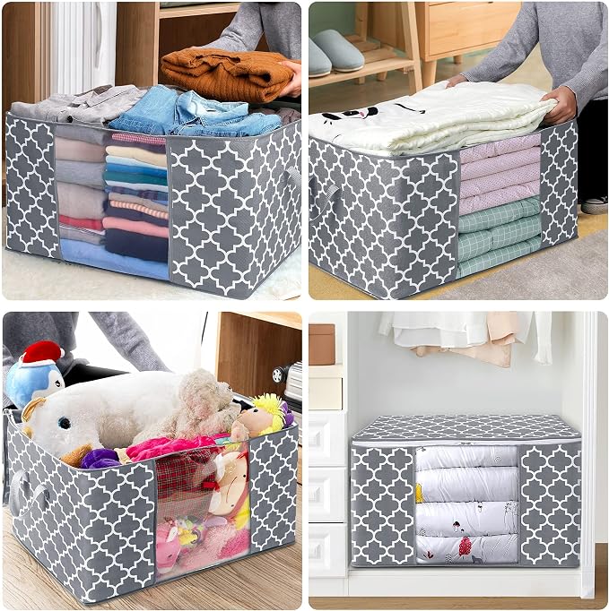 WISELIFE Storage Bags 100L 3-Pack Large Blanket Clothes Organization and - Image 7