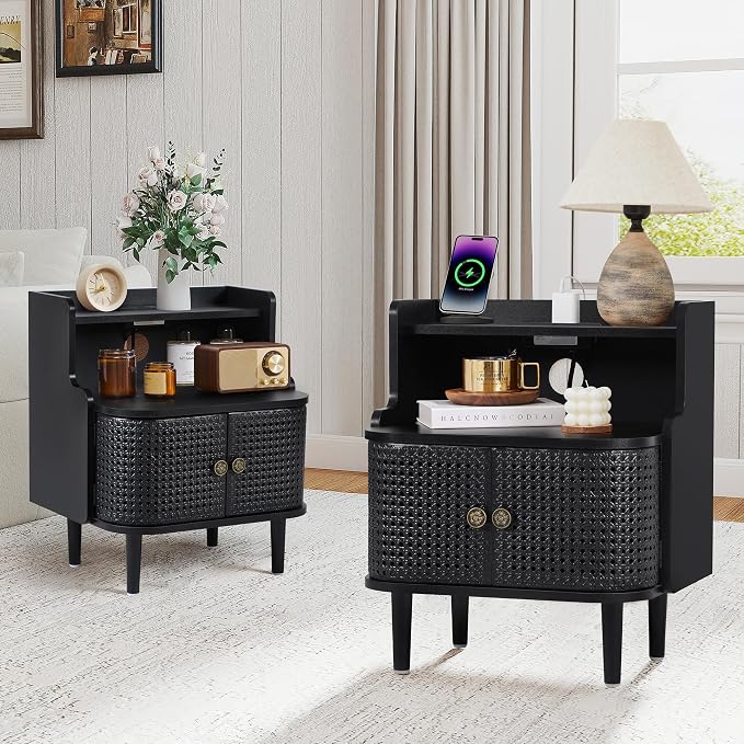 Metal Rattan End Table Set of 2 by affeivul