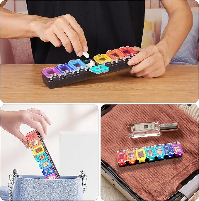 Fullicon Weekly Pill Organizer 7 Day Ultra Moisture and Spill Proof Daily Pill - Image 8