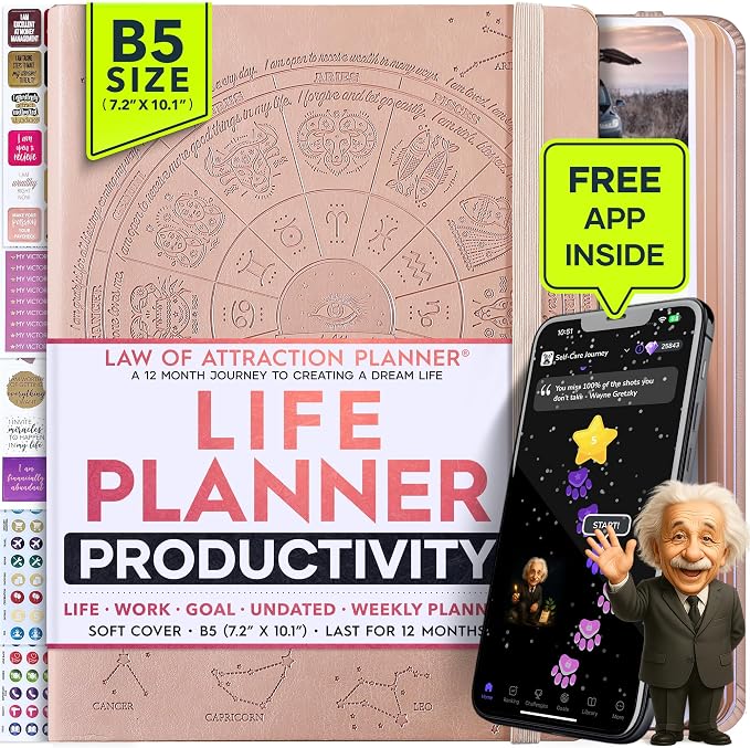 Law of Attraction Planner – Undated Hourly, Weekly & Monthly Goal Setting by FreedomMastery