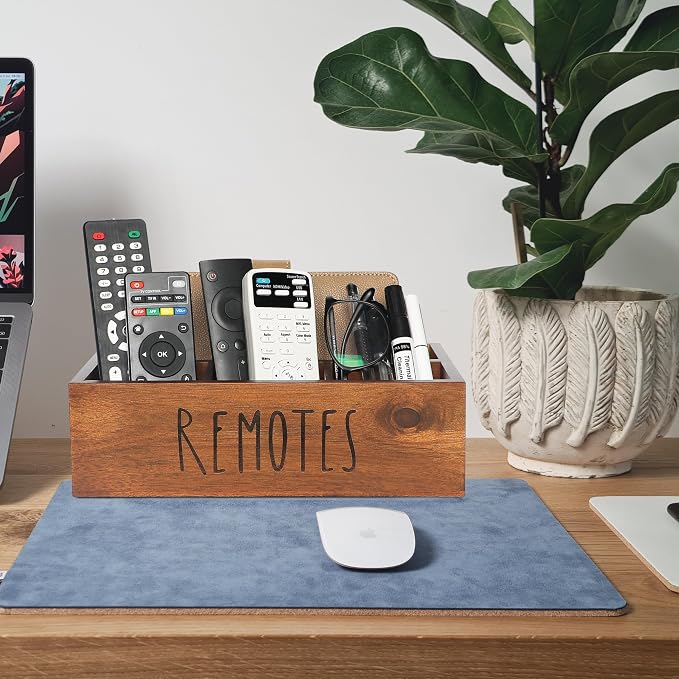 Acacia Wood Remote Control Holder, TV Remote Holder, Remote Organizer - Image 8
