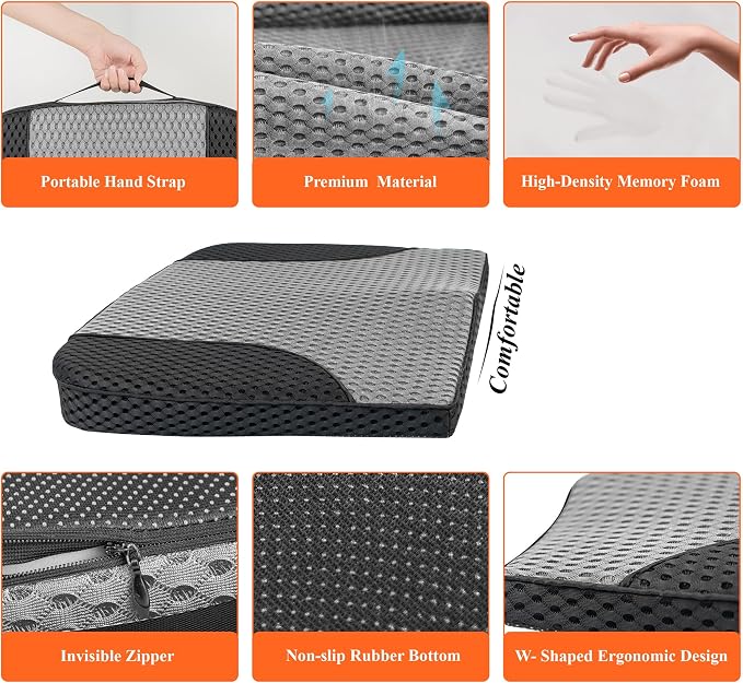 kingphenix Premium Car Seat Cushion, Memory Foam Driver Seat Cushion to Improve - Image 4