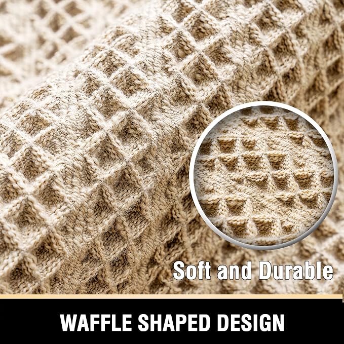 H.VERSAILTEX Waffle Bath Mat Super Absorbent Boho Bath Mat Non Slip Bath Rugs - Image 3
