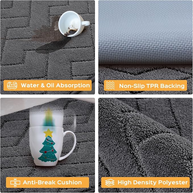 Machine Washable Kitchen Rugs 24" x 70", Non-Slip Kitchen Runner Rugs Mats - Image 3