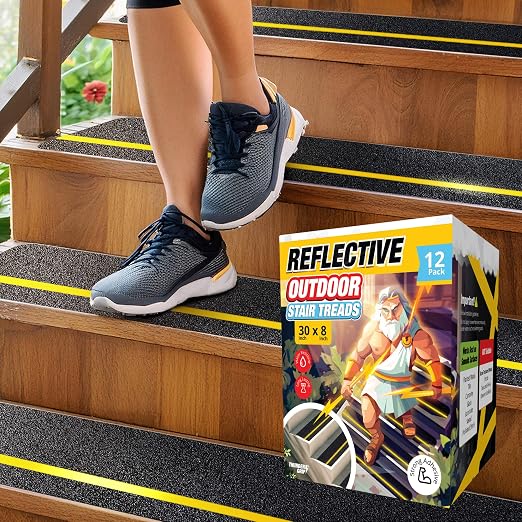 Reflective Grip Tape for Stairs 30" x 8" by ThunderGrip