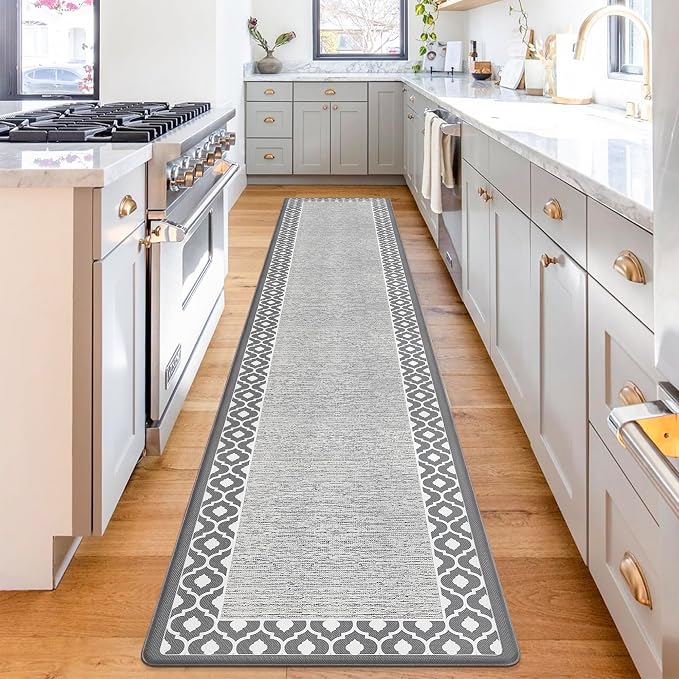 Grey Cushioned Kitchen Mat Anti Fatigue Kitchen Rugs, Heavy Duty Non-Skid by ATRUG