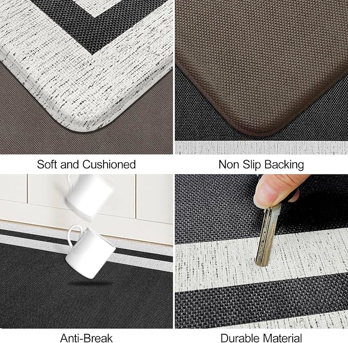 Anti Fatigue Mats for Kitchen Floor, Cushioned Anti Fatigue Kitchen Rugs 17.3"x - Image 4