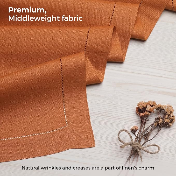 D'Moksha Homes Linen Rust Table Runner 120 Inches Long - Image 4