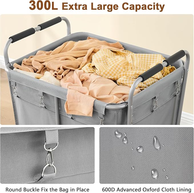 Hoctieon Large Laundry Cart - Field & Grace