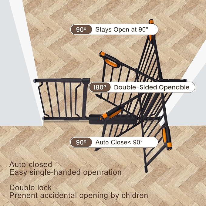 owlie Small Narrow Baby Gate for Stairs Doorways Hallways 23.6-27.6 Inch Wide - Image 2