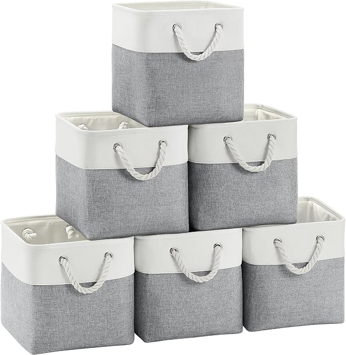 Fabric Cubes Storage Basket, 6 Pack 11x11 in by FinishingBo