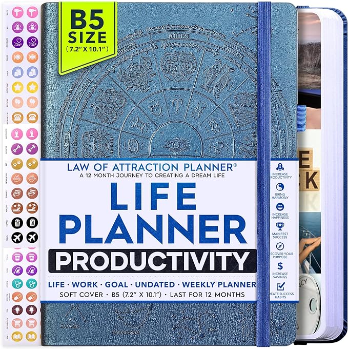 Law of Attraction Planner – Undated Hourly, Weekly & Monthly Goal Setting by FreedomMastery