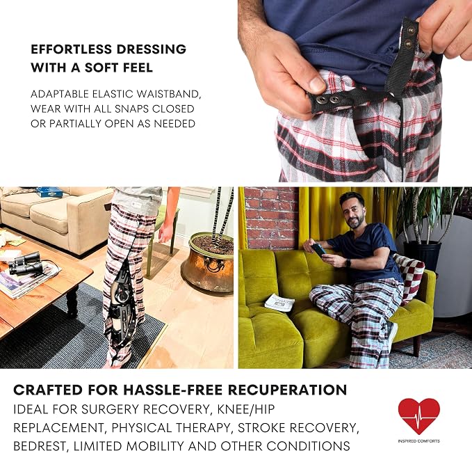 Inspired Comforts Unisex Tearaway Post Surgery Recovery Pajama Pants - Image 3