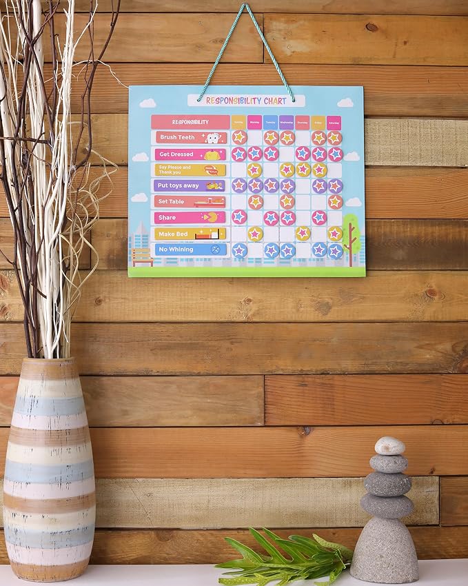 Chore Chart for Kids 51 Chores 60 Stars, Good Behavior Chart, Magnetic - Image 4