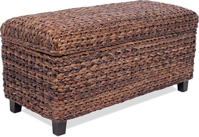 BIRDROCK HOME Abaca Storage Bench – Hand-Woven Wicker Entryway Bench w/Lift-Top - Image 7